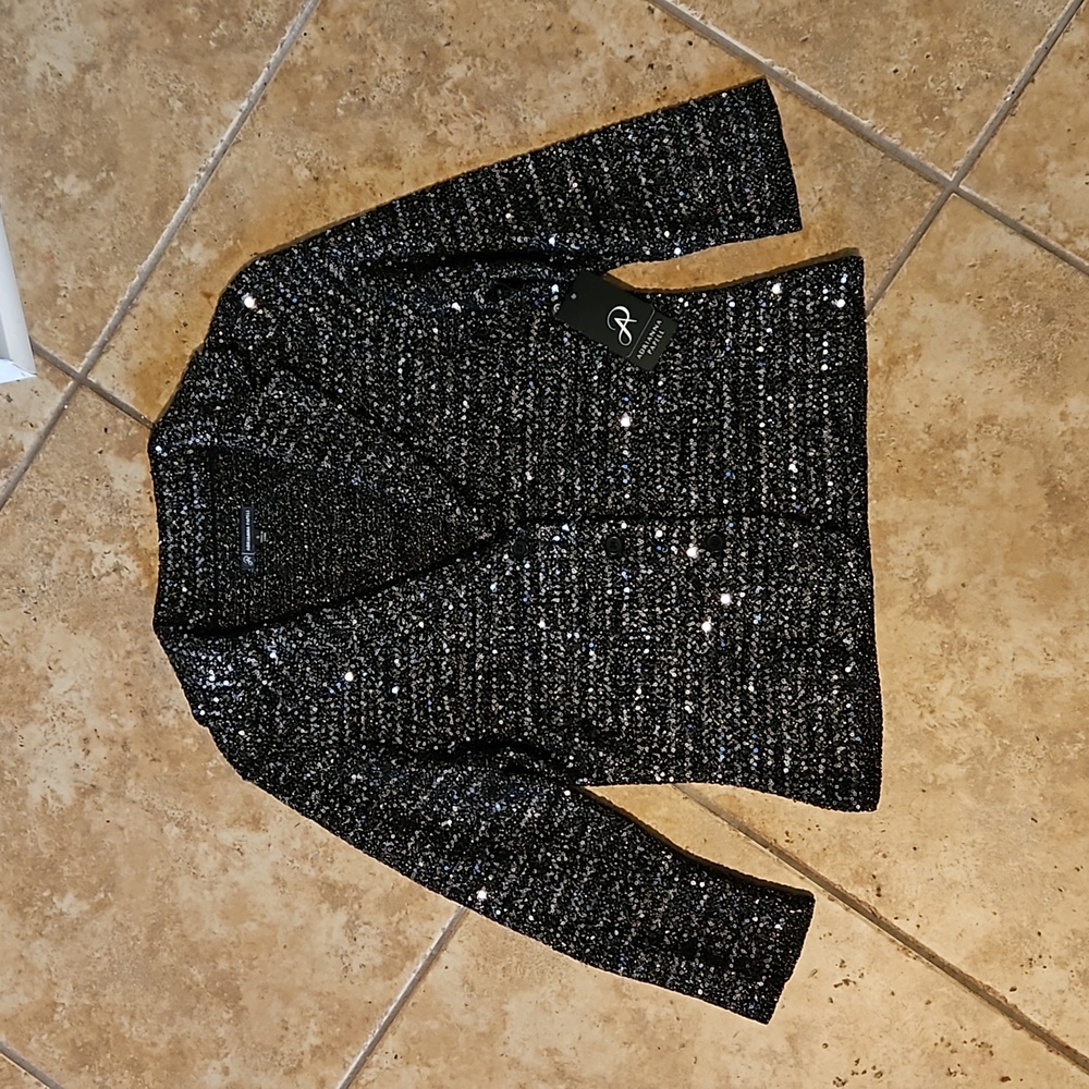 Adriana Papel Short Sequined Jacket